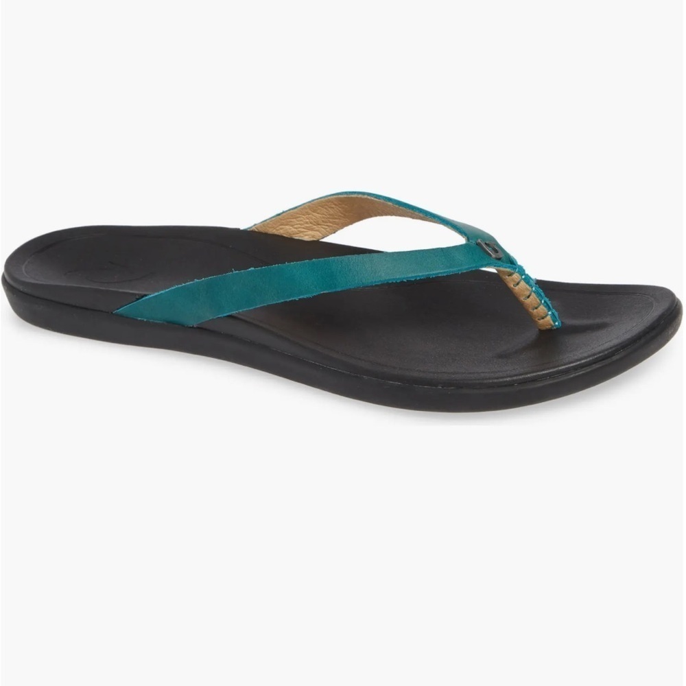 OLUKAI Ho Opio Leather Flip Flop size 5